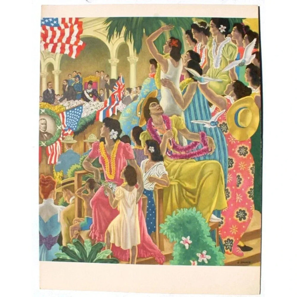 Vtg Hawaiian Matson Dinner Menu SS Lurline Cruise Ship Hawaiis Decisive E Savage - Picture 1 of 4